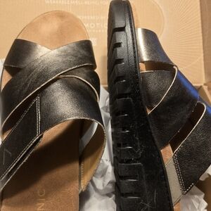 Vionic Gunmetal Metallic Sandals Sz 13M Uptown Sunset